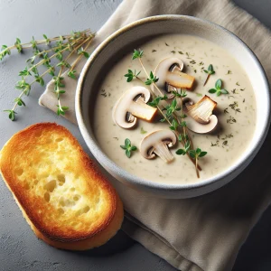 Crema de champiñones keto, cremosa y saludable