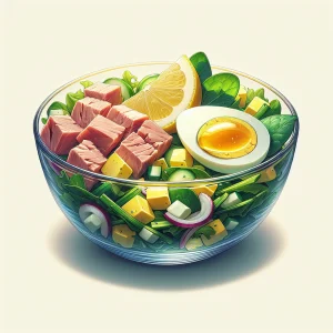 Ensalada de atún keto con huevo cocido