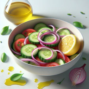 Ensalada de pepino keto con tomate fresco