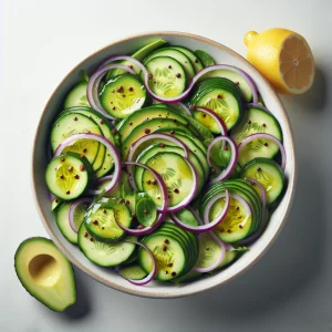 Ensalada de pepino y aguacate keto, fresca y saludable