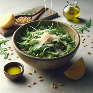 Ensalada de rúcula y parmesano keto, fresca y deliciosa