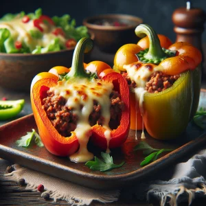 Pimientos rellenos keto, saludables y llenos de sabor