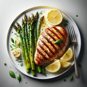 Pollo con espárragos y limón keto, ligero y saludable