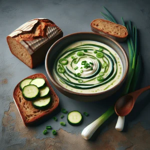 Sopa de puerro y calabacín keto, cremosa y ligera
