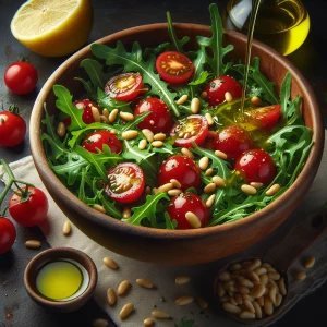 Ensalada de rúcula y tomate keto, fresca y deliciosa