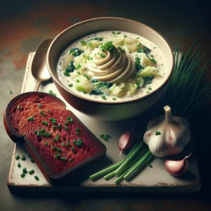 Sopa de col y ajo keto, cremosa y ligera