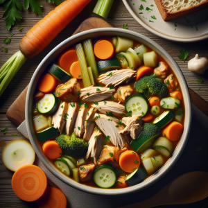 Estofado de pollo con verduras keto, reconfortante y sin carbohidratos