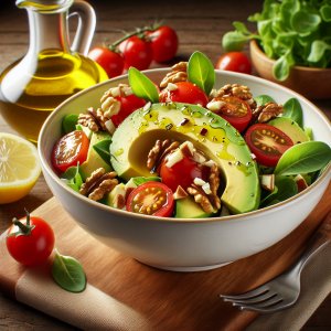 Ensalada de aguacate y nuez keto, fresca y deliciosa