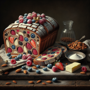 Pan de frutas rojas y almendra keto, esponjoso y sin gluten