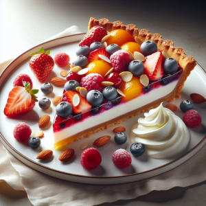 Tarta de frutas y almendra keto, fresca y sin azúcar