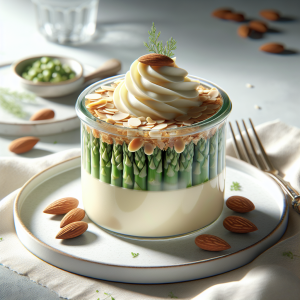 Flan de espárragos y almendra keto, cremoso y sin carbohidratos