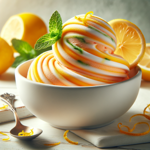 Helado de limón y naranja keto, cremoso y sin azúcar