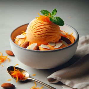 Helado de naranja y almendra keto, cremoso y sin azúcar