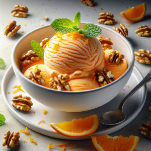Helado de naranja y nuez keto, cremoso y sin azúcar