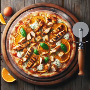 Pizza de pollo y naranja keto, crujiente y deliciosa