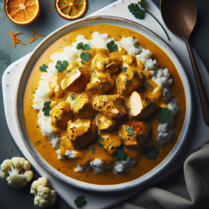 Pollo al curry con naranja keto, sabroso y bajo en carbohidratos