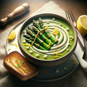 Sopa de espárragos y limón keto, cremosa y ligera