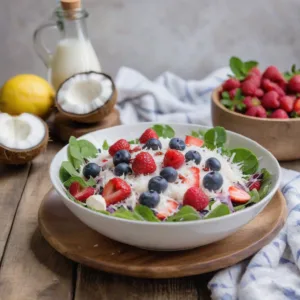 Ensalada de Coco y Frutas Rojas Keto