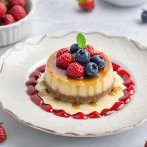 Flan de Nuez y Frutas Rojas Keto