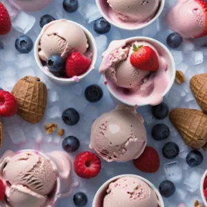 Helado de Nuez y Frutas Rojas Keto