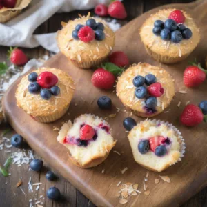 Muffins de Coco y Frutas Rojas Keto