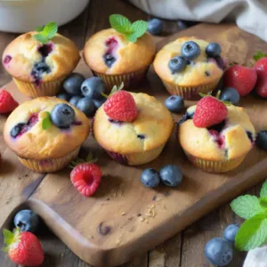 Muffins de Limón y Frutas Rojas Keto