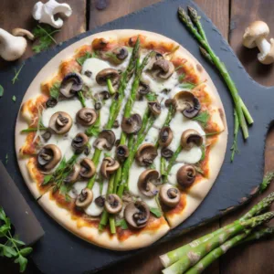 Pizza de Champiñones y Espárragos Keto