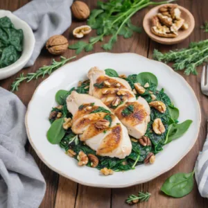 Pollo con Espinacas y Nuez Keto