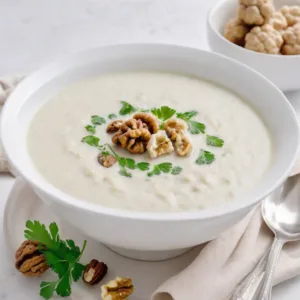 Sopa de Coliflor y Nuez Keto