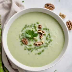 Sopa de Espárragos y Nuez Keto
