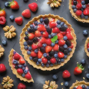 Tarta de Nuez y Frutas Rojas Keto