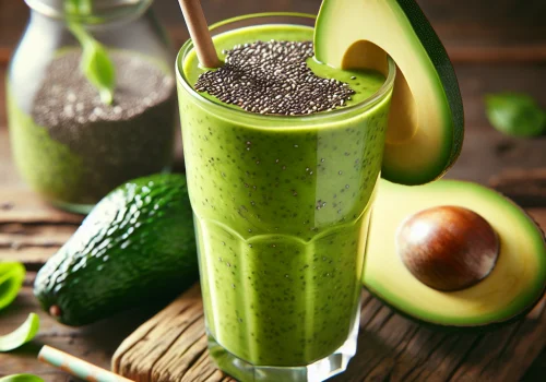 Batido de proteínas keto con aguacate