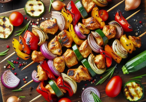 Brochetas de pollo y verduras keto, jugosas y saludables