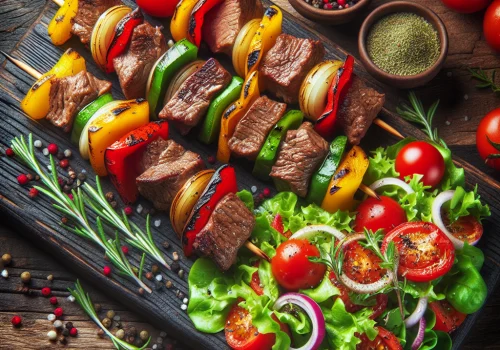 Brochetas de res keto, jugosas y llenas de sabor