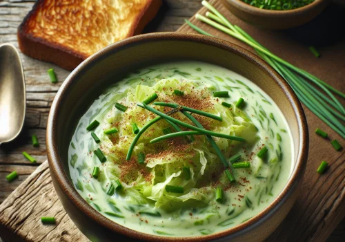 Crema de col y nuez moscada keto, cremosa y ligera