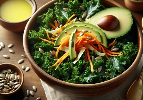 Ensalada de col rizada keto, crujiente y nutritiva
