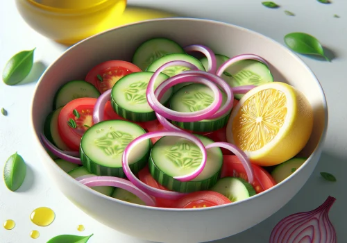 Ensalada de pepino keto con tomate fresco