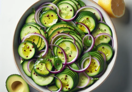 Ensalada de pepino y aguacate keto, fresca y saludable