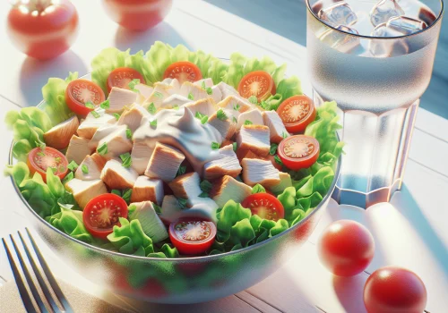 Ensalada de pollo keto con mayonesa casera