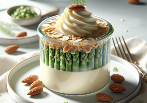 Flan de espárragos y almendra keto, cremoso y sin carbohidratos
