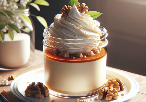 Flan de vainilla y nuez keto, cremoso y sin azúcar