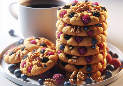 Galletas de frutas rojas y nuez keto, crujientes y deliciosas