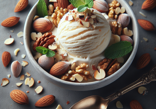 Helado de almendra y nuez keto, cremoso y sin azúcar