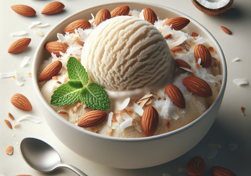 Helado de coco y almendra keto, cremoso y sin azúcar