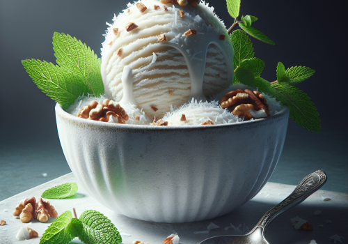 Helado de coco y nuez keto, cremoso y sin azúcar