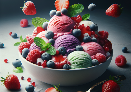 Helado de frutas rojas y coco keto, cremoso y sin azúcar