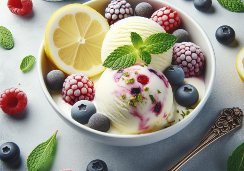 Helado de limón y frutas rojas keto, cremoso y sin azúcar