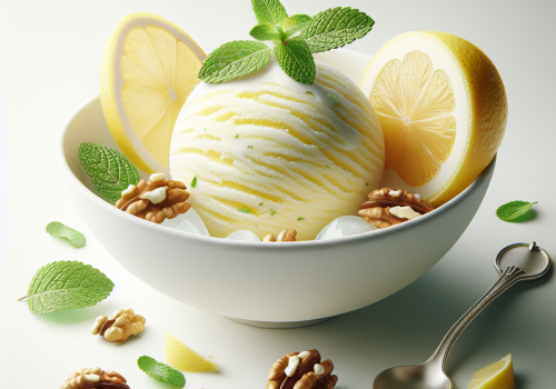 Helado de limón y nuez keto, cremoso y sin azúcar