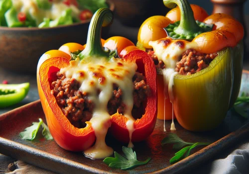 Pimientos rellenos keto, saludables y llenos de sabor