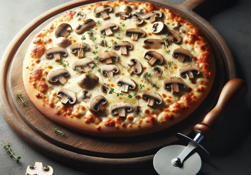 Pizza de champiñones keto, crujiente y deliciosa